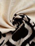 New style holiday style printed dress ethnic casual V-neck high waist flying sleeve long dress
