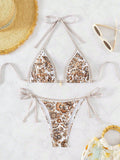 Sexy bikini set with multi-color floral print