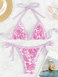 Sexy bikini set with multi-color floral print