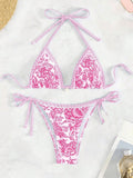 Sexy bikini set with multi-color floral print