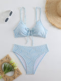 Stripe print bikini