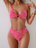 Stripe print bikini