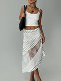 Polka Dot Sexy Lace Irregular Skirt