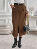 Vintage Corduroy Slit Skirt