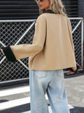 Contrast color short thin jacket