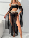 Sexy tassel pole dance fun suit belly dance sequin lace hot set