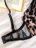 New ultra-thin lace leopard print sexy underwear set