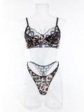 New ultra-thin lace leopard print sexy underwear set