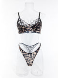 New ultra-thin lace leopard print sexy underwear set