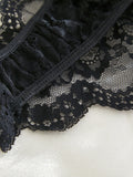Suspender lace see-through sexy lingerie set