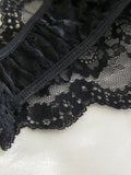 Suspender lace see-through sexy lingerie set