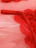 Suspender lace see-through sexy lingerie set