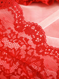 Suspender lace see-through sexy lingerie set
