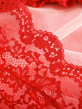 Suspender lace see-through sexy lingerie set