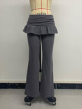 Hot Girl Ballet Fake Two-Piece Bootcut Casual Pants