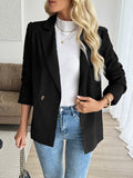 Fashionable, simple and casual commuter suit collar black suit jacket