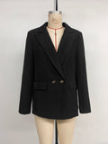 Fashionable, simple and casual commuter suit collar black suit jacket