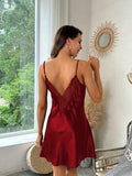 Women's home wear pajamas suspenders sexy lace lace nightgown