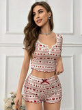 New knitted short-sleeved shorts pajamas home clothes