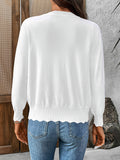 New V-neck long-sleeved knitted cardigan solid color jacket