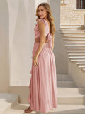 Sexy Slim Backless Dress Bohemian Holiday V-Neck Ruffle Slit Maxi Dress