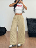 Casual simple restrained straight trousers