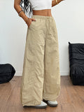 Casual simple restrained straight trousers
