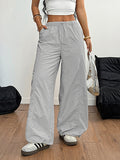 Casual simple restrained straight trousers