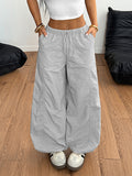 Casual simple restrained straight trousers