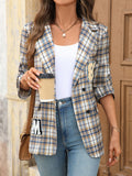 Back-to-school season college style fashionable suit plaid top jacket