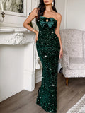 Elegant evening gown strapless sexy long dress
