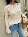 Casual simple long-sleeved solid color sweater