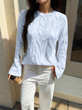 Casual simple long-sleeved solid color sweater