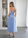 Vacation deep V sleeveless long dress