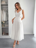 Vacation deep V sleeveless long dress