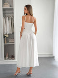 Vacation deep V sleeveless long dress