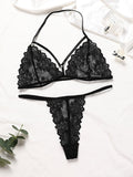 Seamless lace bra and underwear set
