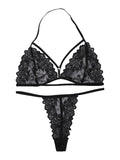 Seamless lace bra and underwear set