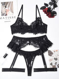 Sexy lace suspenders four-piece set