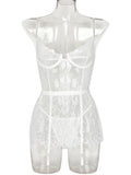 Thin lace see-through nightgown with irregular hem sexy erotic set