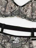 Fashionable embroidered mesh and see-through five-piece set