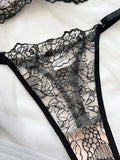 Sexy Lingerie Set with Embroidered Mesh and See-Through Patchwork