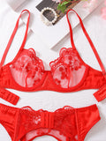 Fashionable embroidery patchwork sexy body-shaping lingerie four-piece set