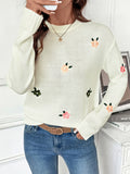 Sweet crew neck pullover sweater