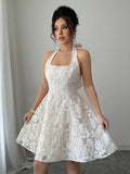 Sweet and elegant halterneck dress