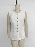 New Sleeveless Chanel Style Jacket Elegant Cardigan Vest