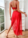 Sexy lingerie pure desire see-through mesh slit pajamas