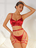 Christmas pure sexy lingerie four-piece set splicing sexy sexy set