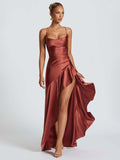 Sexy halter dress with ruffled, irregular hem.