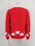 Valentine's Day Sweater Heart Button Cardigan Jacket